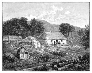 Highland Cottages in Lochaber, Scotland, 1900