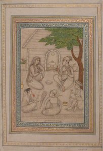 Hindus Conversing before a Shrine, 17th century
