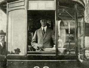 His Majesty Driving a Tram Through the Streets of Glasgow, 1924 by Unbekannt