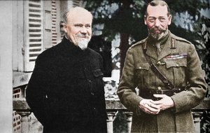 His Majesty with President Poincare at The British General Headquarters in France by Unbekannt