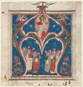 Historiated Initial A Excised from an Antiphonary: Christ in Majesty with Prophets by Unbekannt