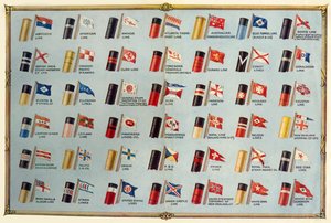 House Flags and Funnels of Passenger Steamship Lines, c1930 by Unbekannt