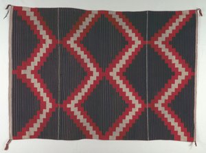 Hubbell Revival-style Rug with Moki Moqui Stripes, c. 1890-1910