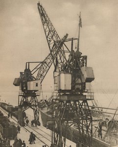 Huge Mobile Cranes at Tilbury Swing the Cargo from a Vessel