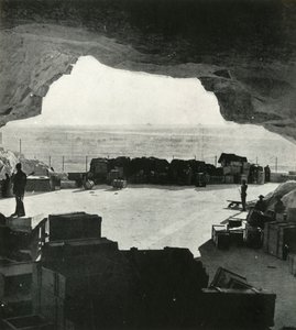 Huge bombproof stores and repair shops were made from the caves, c1942-1943, 1945 by Unbekannt