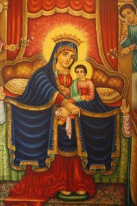 Icon in Beta Maryam mausoleum, Addis Ababa, Ethiopia