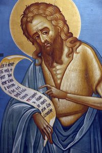 Icon in Pedoulas Byzantine Museum: Saint John the Baptist (19th Century), Pedoulas, Cyprus by Unbekannt