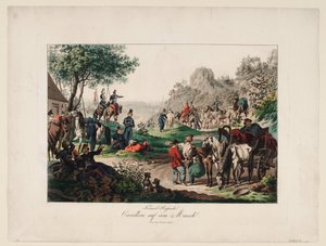 Imperial Russian Cavalry on the March by Unbekannt
