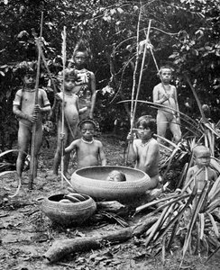 Indians of the Putumayo River with a Decapitated Head, Amazonia