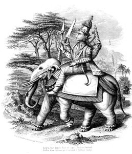 Indra, Principal of the Vedic Gods of India Mounted on His Elephant, c1880 by Unbekannt