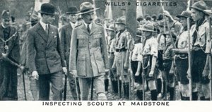 Inspecting Scouts at Maidstone, 1929-1937