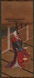 Interior: A Yujo and an Attendant Heating Water by Unbekannt