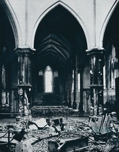 Interior of the Temple Church after the fire by Unbekannt