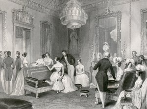 Interior of the Yellow Drawing Room, Buckingham Palace, London by Unbekannt