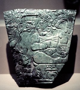 Jade Plaque Showing a Seated Mayan King by Unbekannt