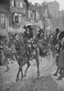 James II entering Dublin after the Battle of the Boyne, 1690 by Unbekannt