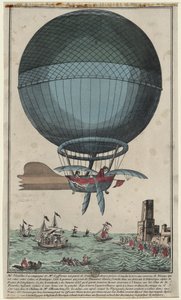 Jean Pierre Blanchard and John Jefferies Arriving in Calais After Crossing the English Channel in a Hot Air Balloon by Unbekannt
