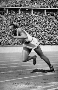 Jesse Owens at the Start of the 200 Metres at the Berlin Olympic Games