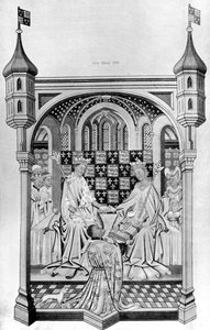 John Talbot, Earl of Shrewsbury, Presenting a Book to Margaret of Anjou, c1445 by Unbekannt