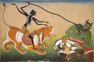 Kali Attacking Nisumbha by Unbekannt