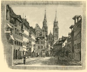 Karolinen-Strasse and Church of St. Lawrence, Nuremberg, 1890 by Unbekannt