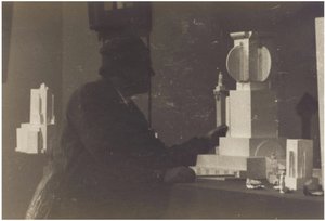 Kazimir Malevich in his studio