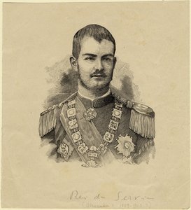 King Aleksandar of Serbia 1876-1903, c. 1889 by Unbekannt
