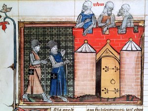 Knights Templar before Jerusalem, c1099, 14th century