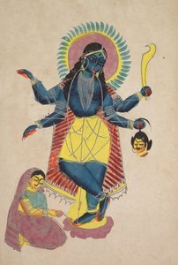 Krishna as Kali Worshipped by Radha
