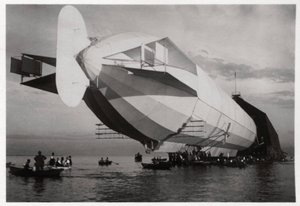LZ 6 Entering a Floating Hanger, Halle, Germany