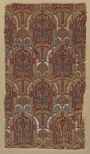 Lampas with Palmette Arches with Alhambra Wall Pattern, 1300s