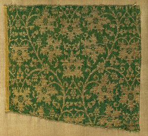 Lampas with Scrolling Vines and Grape Leaves, 1300s