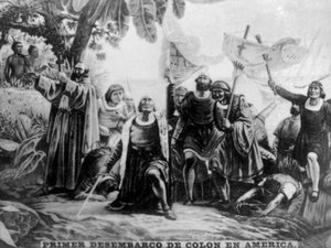 Landing of Columbus in America by Unbekannt