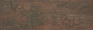 Landscape Painting of Figure in Woodland Setting