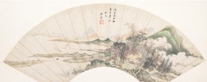 Landscape in the Style of Huichong, 18th century or later, spurious date of 1676