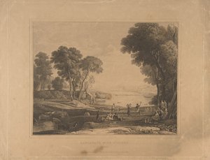Landscape with Figures After The Marriage of Isaac and Rebecca by Unbekannt