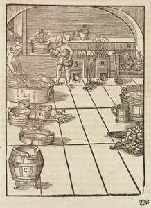 Silver Pastillage - Engraving from Description of Ores and Principal Mining Methods, by Lazarus Ecker