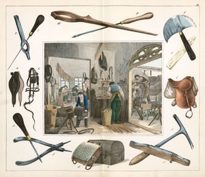 Leather, Hide & Fur Industry: The saddle maker by Unbekannt