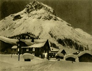 Lech am Arlberg at night, Austria