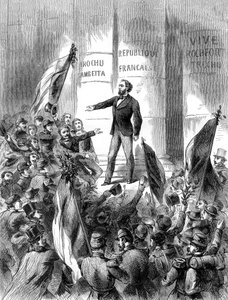 Leon Gambetta proclaiming the Republic of France, 4th September 1870 by Unbekannt