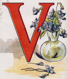 Letter V: Vase with Violets