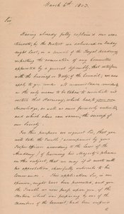 Letter to Benjamin West, President of the Royal Academy
