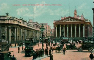 London, Bank of England and Royal Exchange by Unbekannt