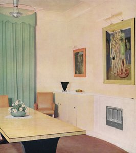 London Dining Room with painting by Chirico, 1938 by Unbekannt