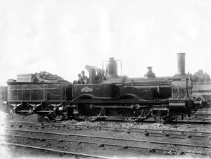 London & South Western Railway LSWR Locomotive No 5, Ganymede and tender, c1873