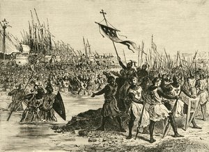 Louis IX. Landing in Egypt, 1249, 1890 by Unbekannt