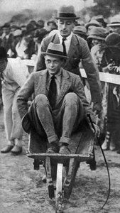 Louis Mountbatten Wheels His Cousin, the Prince of Wales, at a Gymkhana in Malta