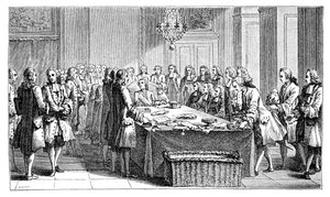 Louis XV Signing The New Treaty, 1757, 1885