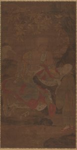 Luohan Holding a Fly Whisk, with Attendant by Unbekannt