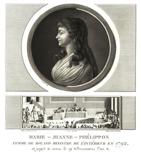 Madame Roland or Marie-Jeanne Phelippon (1754-1793), Girondist, together with her husband Jean-Marie Roland de la Platiere by Unbekannt